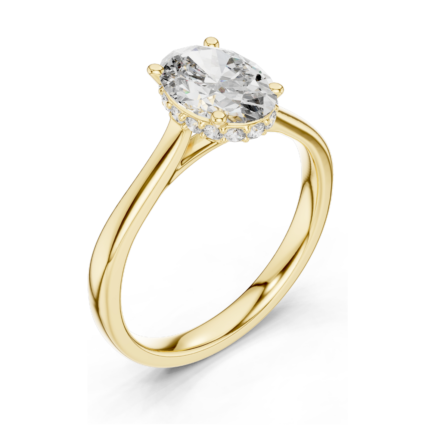 0.128 CT Lab-Grown Oval Diamond Engagement Ring for Women | VVS-VS EF Clarity | 18KT, 14KT, 10KT Gold & 925 Silver | Moissanite & Lab Diamond Options