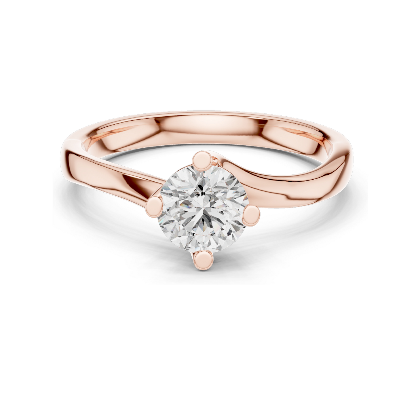0.5 CT Lab-Grown Diamond Ring for Women | VVS-VS EF Clarity | 18KT, 14KT, 10KT Gold & 925 Silver | Rose, Yellow, White Gold & Moissanite Options