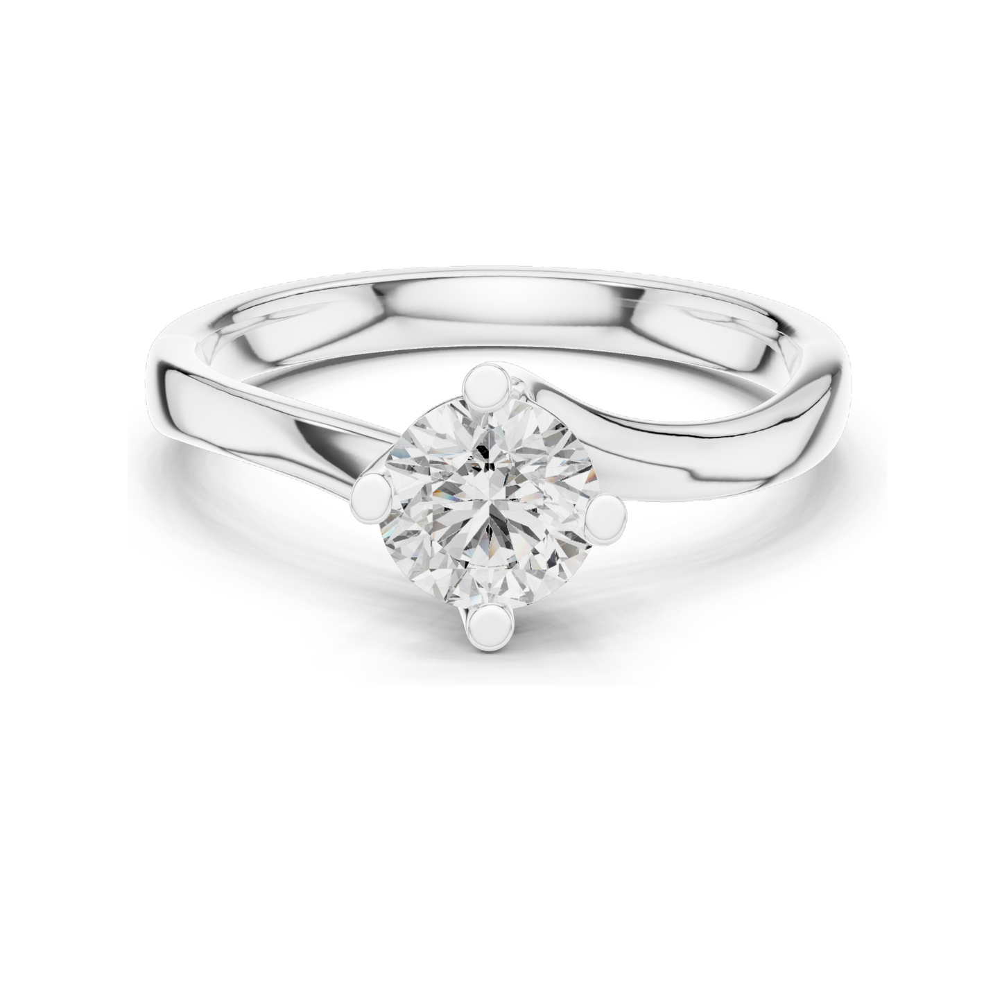 0.5 CT Lab-Grown Diamond Ring for Women | VVS-VS EF Clarity | 18KT, 14KT, 10KT Gold & 925 Silver | Rose, Yellow, White Gold & Moissanite Options