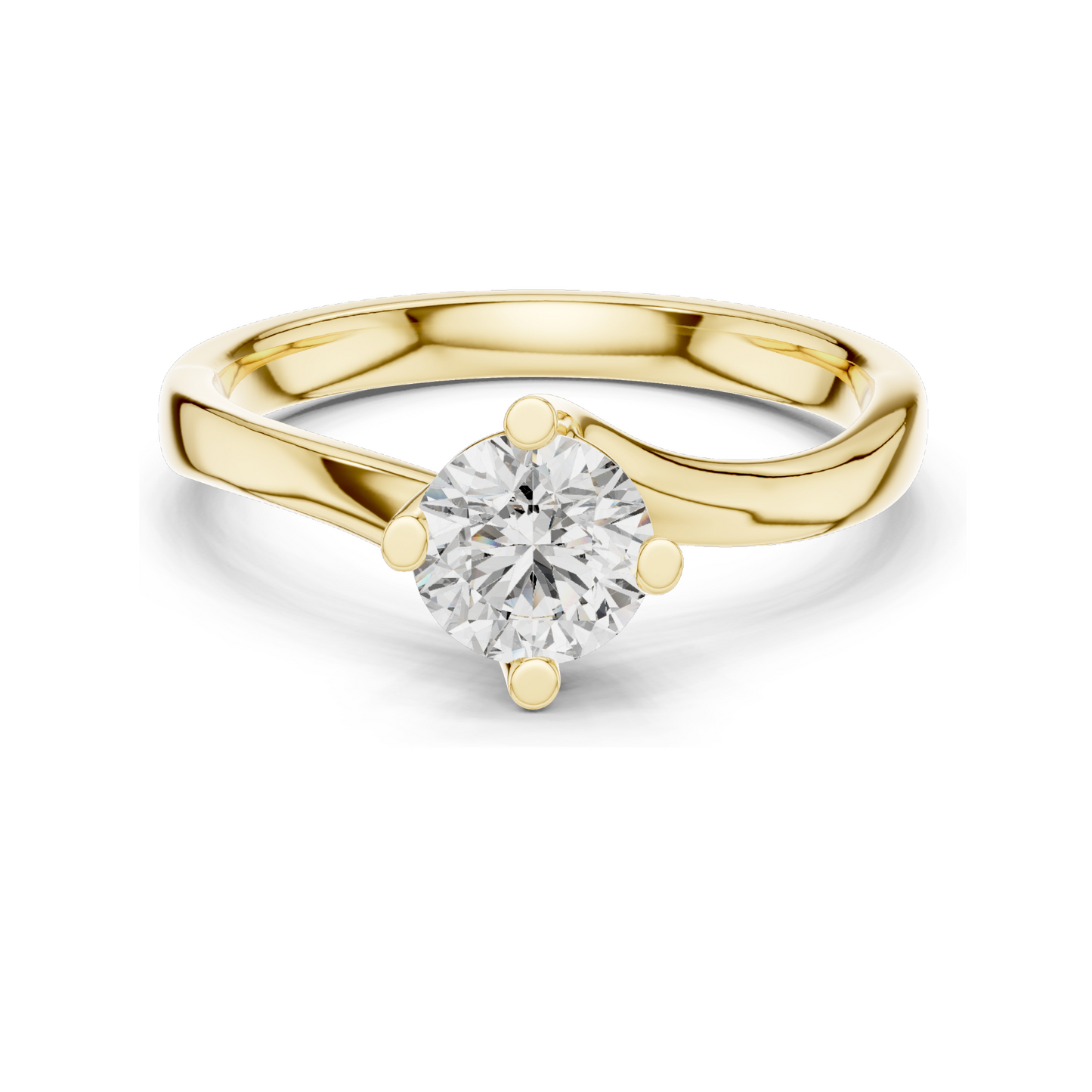 0.5 CT Lab-Grown Diamond Ring for Women | VVS-VS EF Clarity | 18KT, 14KT, 10KT Gold & 925 Silver | Rose, Yellow, White Gold & Moissanite Options