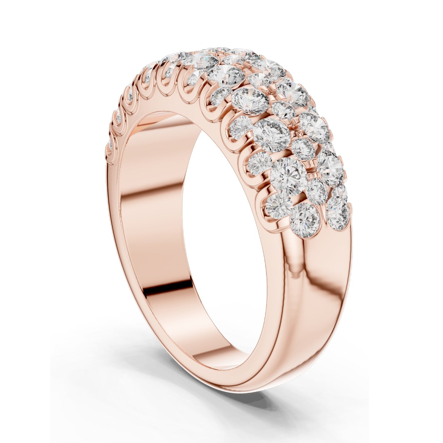 1.92 CT Total Lab Diamond Pave Eternity Band Ring for Women | VVS-VS EF Clarity | 18KT, 14KT, 10KT Gold & 925 Silver | Rose, Yellow, White Gold & Moissanite Options