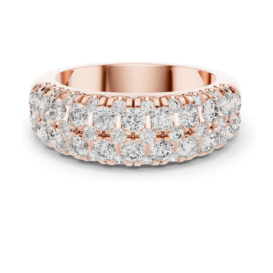 1.92 CT Total Lab Diamond Pave Eternity Band Ring for Women | VVS-VS EF Clarity | 18KT, 14KT, 10KT Gold & 925 Silver | Rose, Yellow, White Gold & Moissanite Options