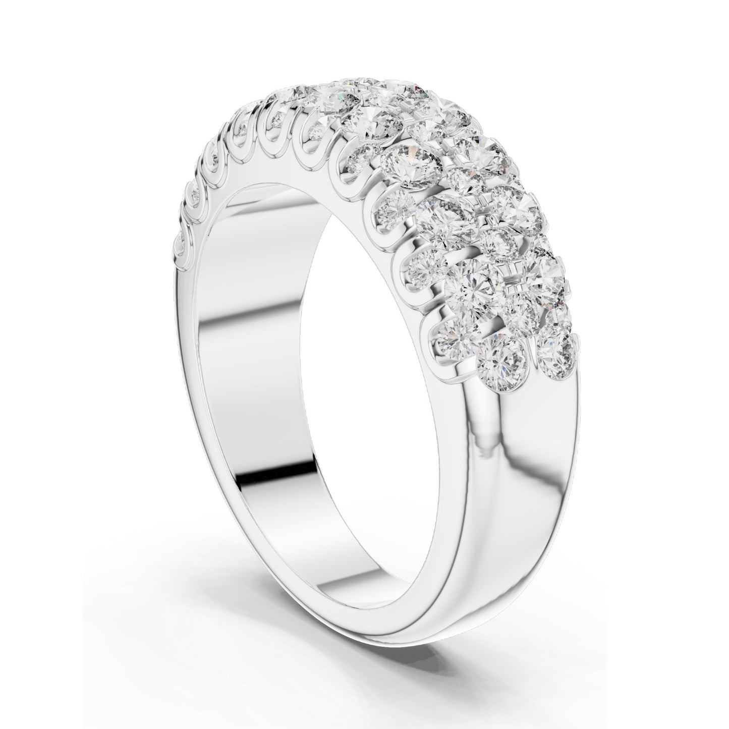 1.92 CT Total Lab Diamond Pave Eternity Band Ring for Women | VVS-VS EF Clarity | 18KT, 14KT, 10KT Gold & 925 Silver | Rose, Yellow, White Gold & Moissanite Options