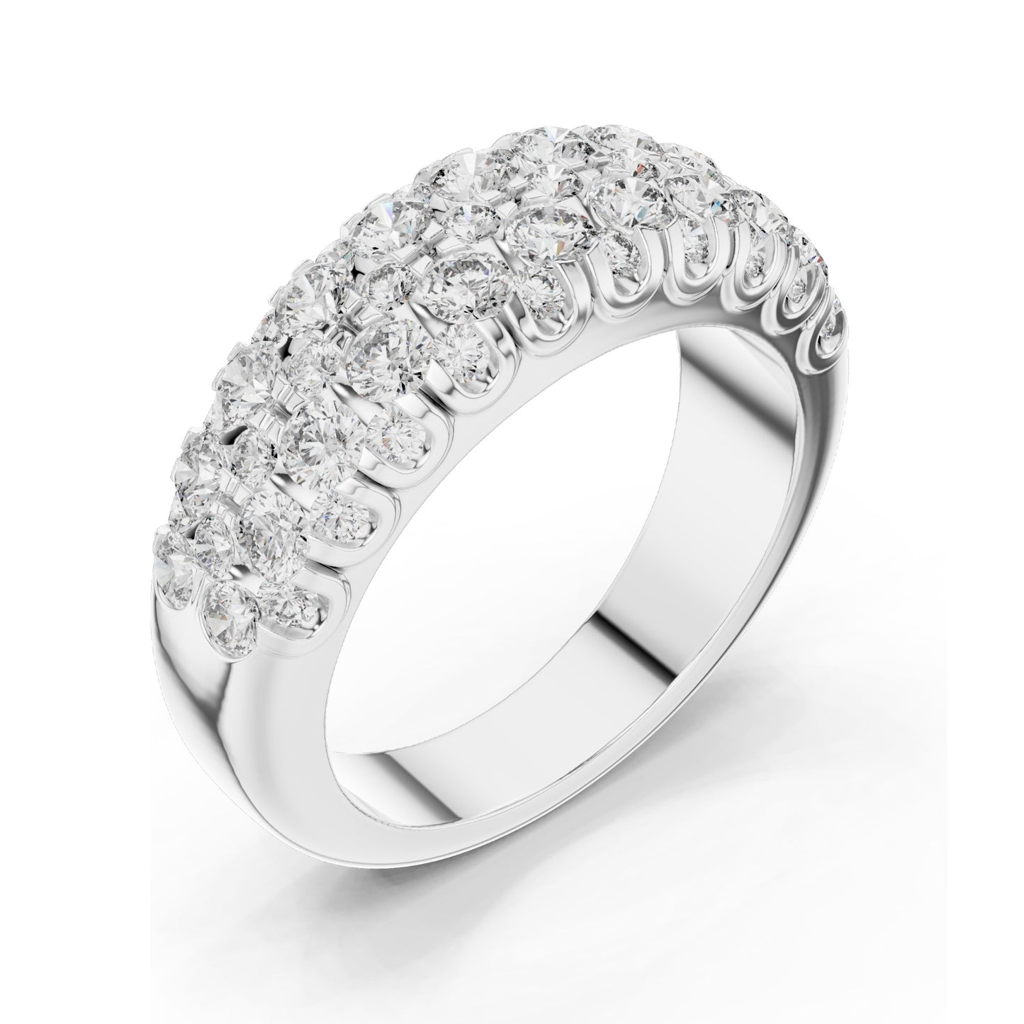 1.92 CT Total Lab Diamond Pave Eternity Band Ring for Women | VVS-VS EF Clarity | 18KT, 14KT, 10KT Gold & 925 Silver | Rose, Yellow, White Gold & Moissanite Options