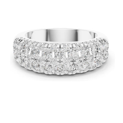 1.92 CT Total Lab Diamond Pave Eternity Band Ring for Women | VVS-VS EF Clarity | 18KT, 14KT, 10KT Gold & 925 Silver | Rose, Yellow, White Gold & Moissanite Options