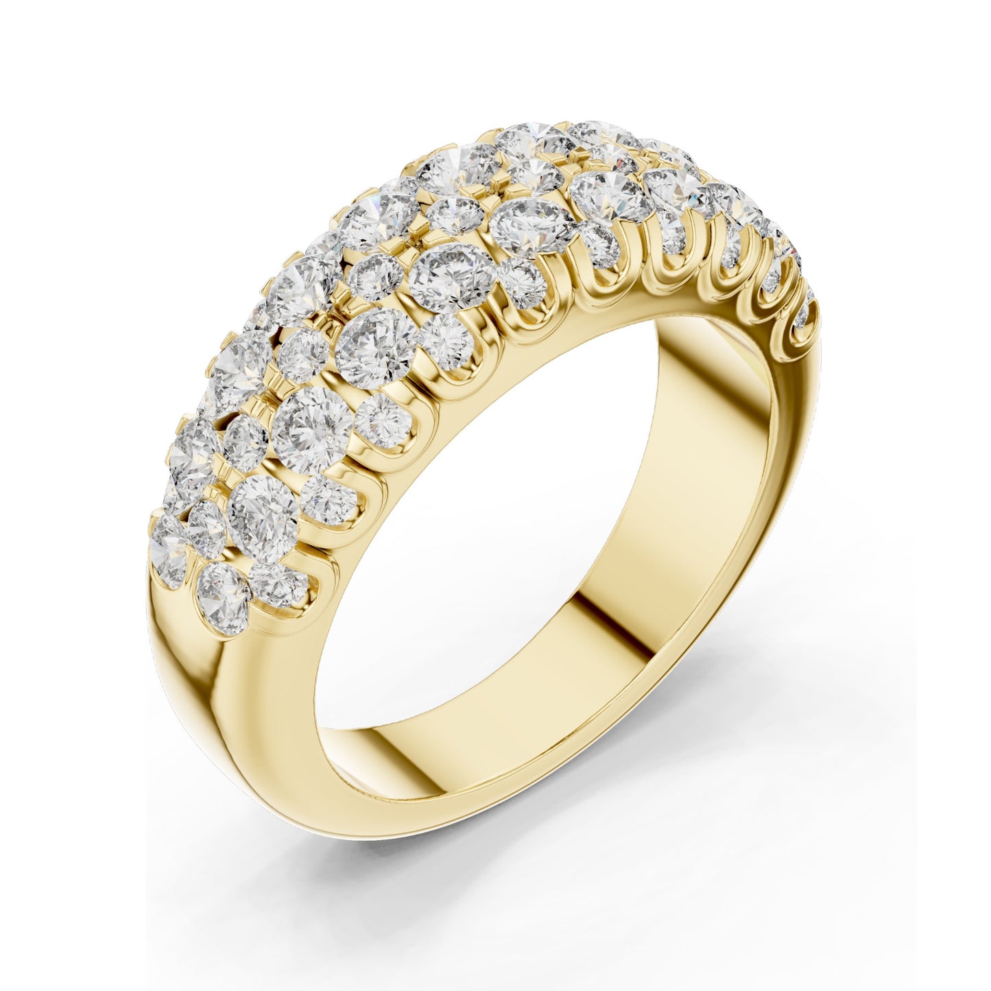 1.92 CT Total Lab Diamond Pave Eternity Band Ring for Women | VVS-VS EF Clarity | 18KT, 14KT, 10KT Gold & 925 Silver | Rose, Yellow, White Gold & Moissanite Options