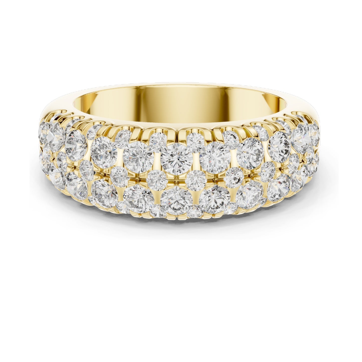 1.92 CT Total Lab Diamond Pave Eternity Band Ring for Women | VVS-VS EF Clarity | 18KT, 14KT, 10KT Gold & 925 Silver | Rose, Yellow, White Gold & Moissanite Options