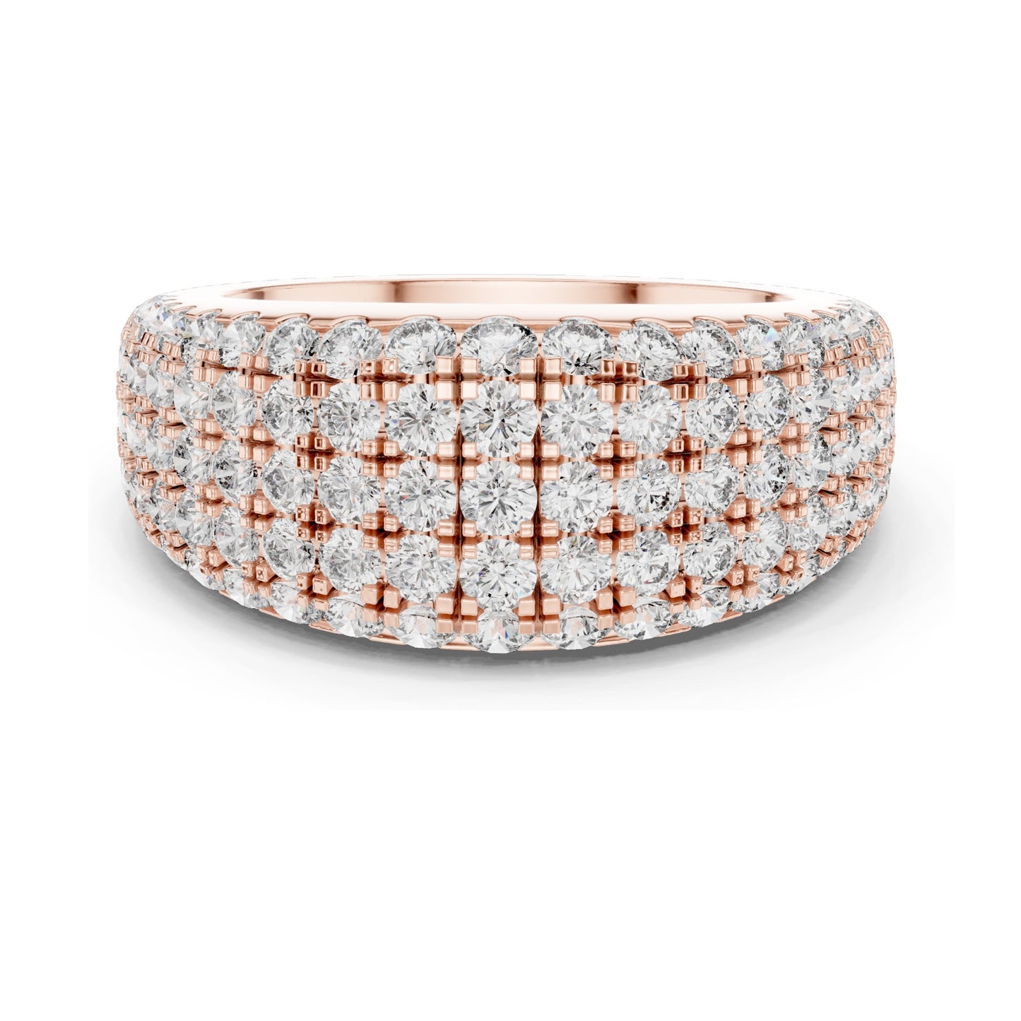 2.28 CT Total Lab Diamond Pavé Eternity Band Ring for Women | VVS-VS EF Clarity | 18KT, 14KT, 10KT Gold & 925 Silver | Rose, Yellow, White Gold & Moissanite Options