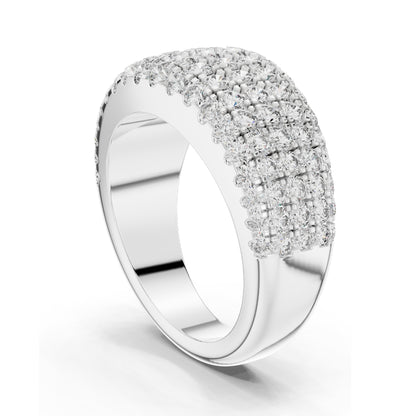 2.28 CT Total Lab Diamond Pavé Eternity Band Ring for Women | VVS-VS EF Clarity | 18KT, 14KT, 10KT Gold & 925 Silver | Rose, Yellow, White Gold & Moissanite Options