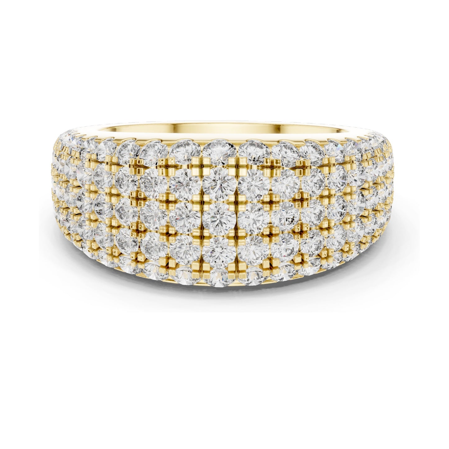 2.28 CT Total Lab Diamond Pavé Eternity Band Ring for Women | VVS-VS EF Clarity | 18KT, 14KT, 10KT Gold & 925 Silver | Rose, Yellow, White Gold & Moissanite Options