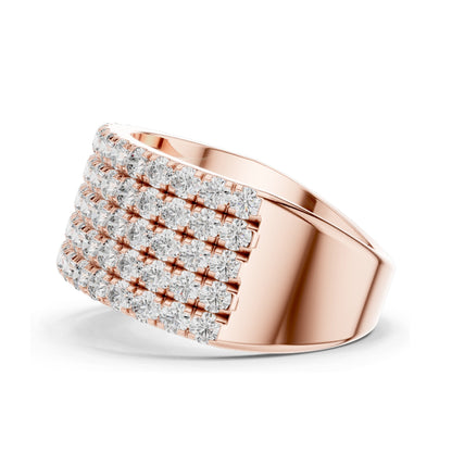 2.13 CT Total Lab Diamond Wide Pavé Band Ring for Women | VVS-VS EF Clarity | 18KT, 14KT, 10KT Gold & 925 Silver | Rose, Yellow, White Gold & Moissanite Options