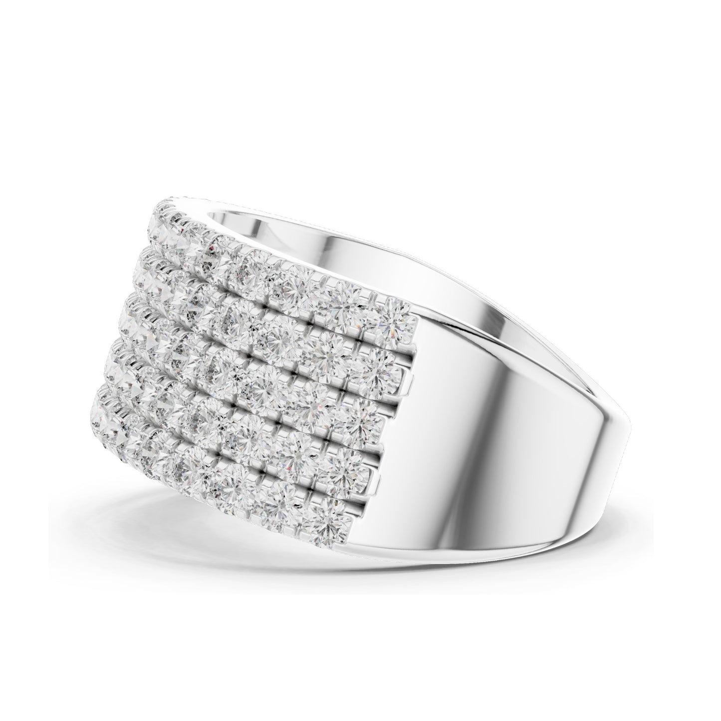 2.13 CT Total Lab Diamond Wide Pavé Band Ring for Women | VVS-VS EF Clarity | 18KT, 14KT, 10KT Gold & 925 Silver | Rose, Yellow, White Gold & Moissanite Options