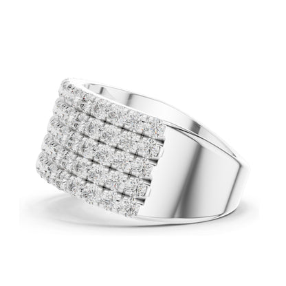 2.13 CT Total Lab Diamond Wide Pavé Band Ring for Women | VVS-VS EF Clarity | 18KT, 14KT, 10KT Gold & 925 Silver | Rose, Yellow, White Gold & Moissanite Options