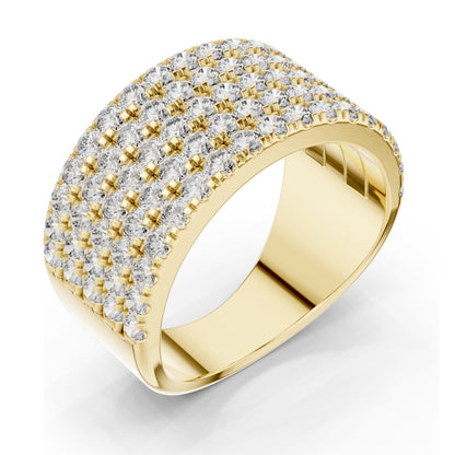 2.13 CT Total Lab Diamond Wide Pavé Band Ring for Women | VVS-VS EF Clarity | 18KT, 14KT, 10KT Gold & 925 Silver | Rose, Yellow, White Gold & Moissanite Options