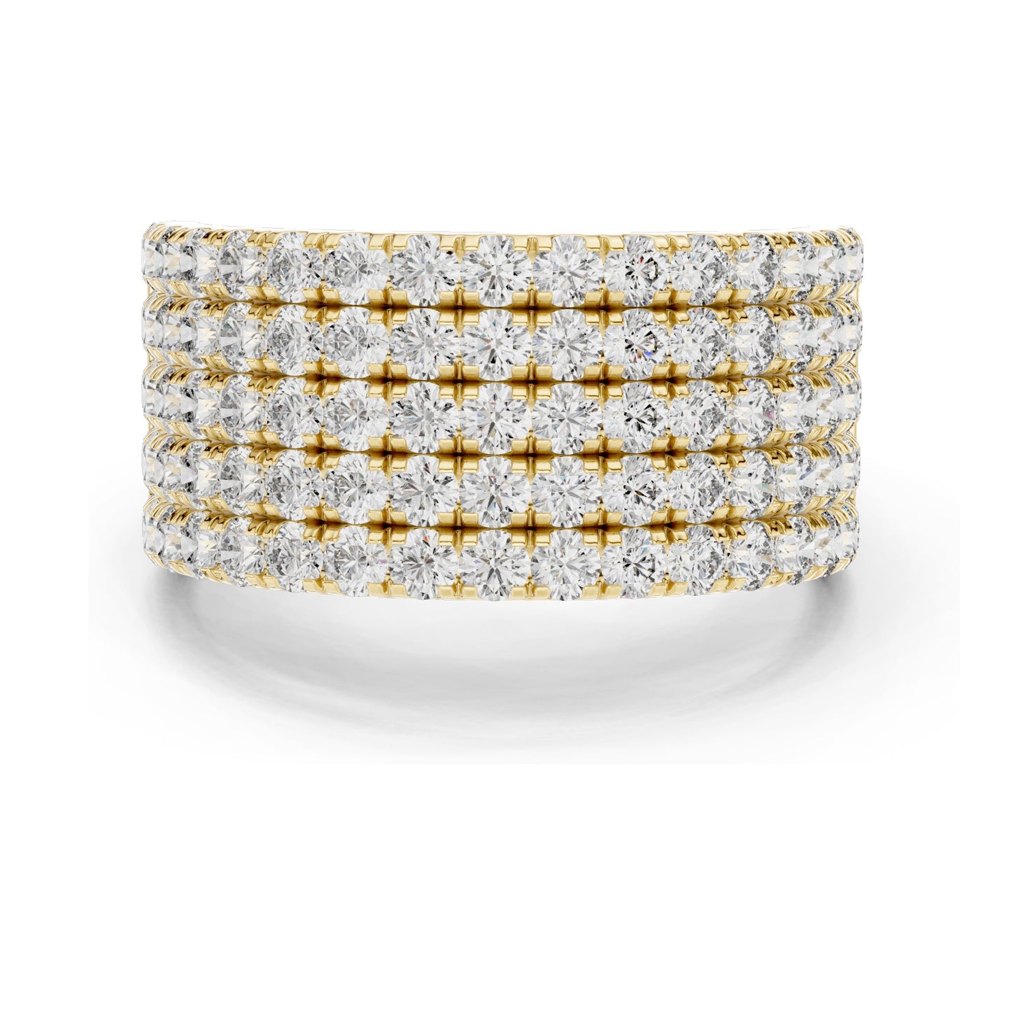 2.13 CT Total Lab Diamond Wide Pavé Band Ring for Women | VVS-VS EF Clarity | 18KT, 14KT, 10KT Gold & 925 Silver | Rose, Yellow, White Gold & Moissanite Options