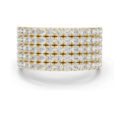 2.13 CT Total Lab Diamond Wide Pavé Band Ring for Women | VVS-VS EF Clarity | 18KT, 14KT, 10KT Gold & 925 Silver | Rose, Yellow, White Gold & Moissanite Options