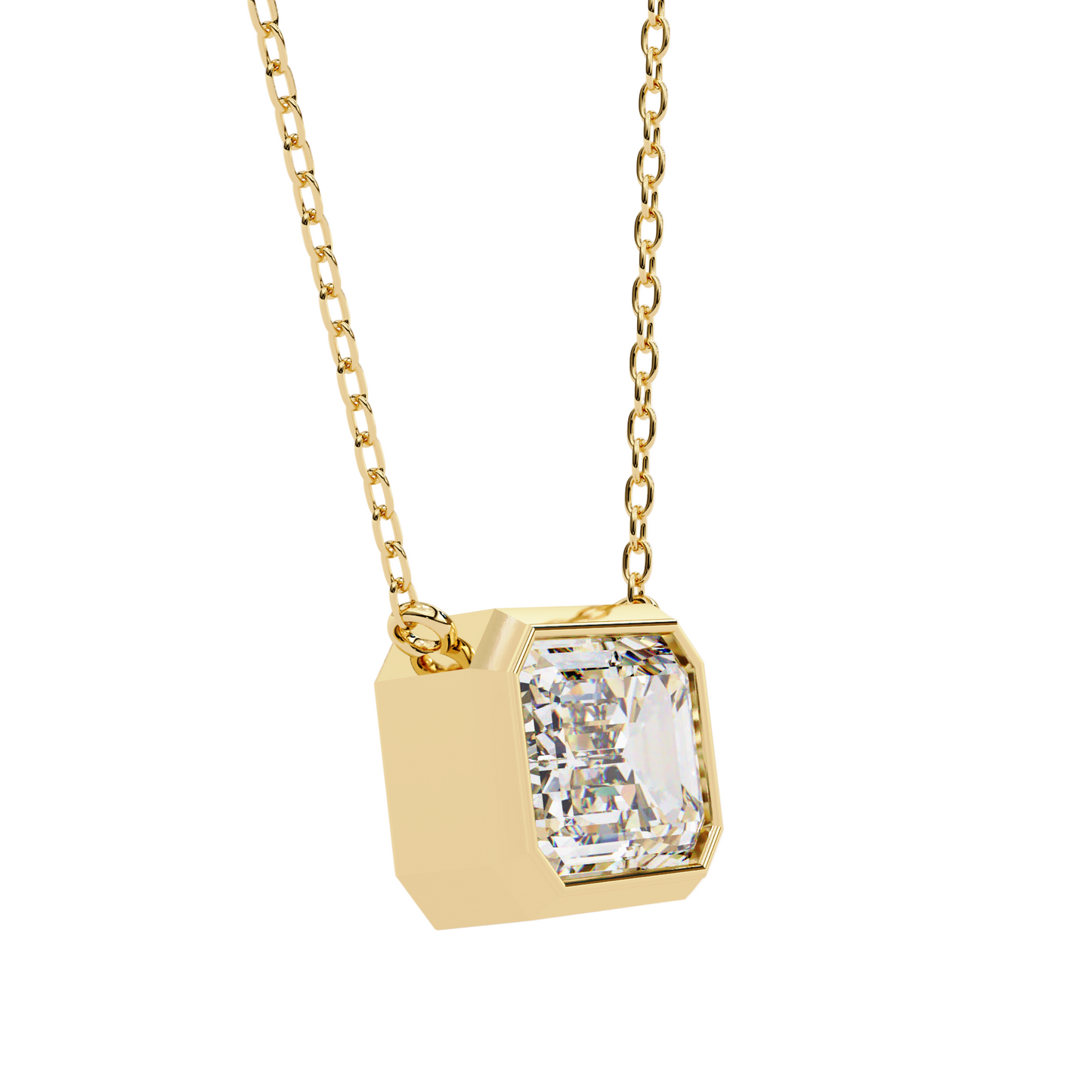 0.75 Ct Emerald Cut Lab Diamond Pendant Necklace | VVS-EF IGI Certified | 18K & 14K Gold