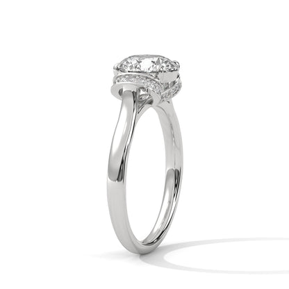 2CT Round Lab Diamond Engagement Ring | Solid Gold Solitaire with Side Diamonds | VVS Clarity | Unique Lab Grown Diamond Ring