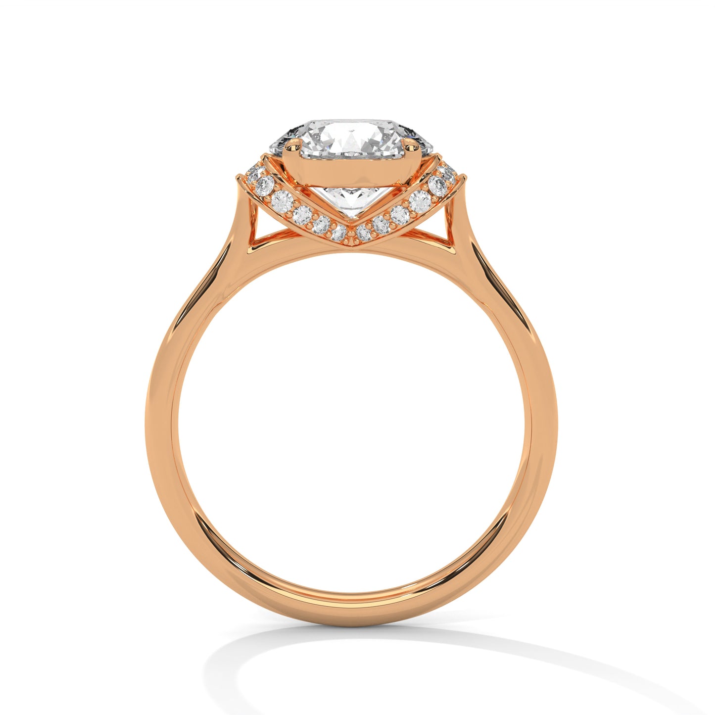 2CT Round Lab Diamond Engagement Ring | Solid Gold Solitaire with Side Diamonds | VVS Clarity | Unique Lab Grown Diamond Ring