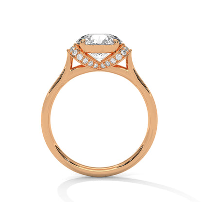 2CT Round Lab Diamond Engagement Ring | Solid Gold Solitaire with Side Diamonds | VVS Clarity | Unique Lab Grown Diamond Ring
