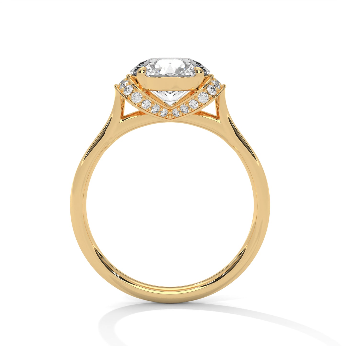 2CT Round Lab Diamond Engagement Ring | Solid Gold Solitaire with Side Diamonds | VVS Clarity | Unique Lab Grown Diamond Ring