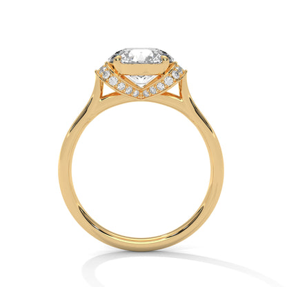 2CT Round Lab Diamond Engagement Ring | Solid Gold Solitaire with Side Diamonds | VVS Clarity | Unique Lab Grown Diamond Ring