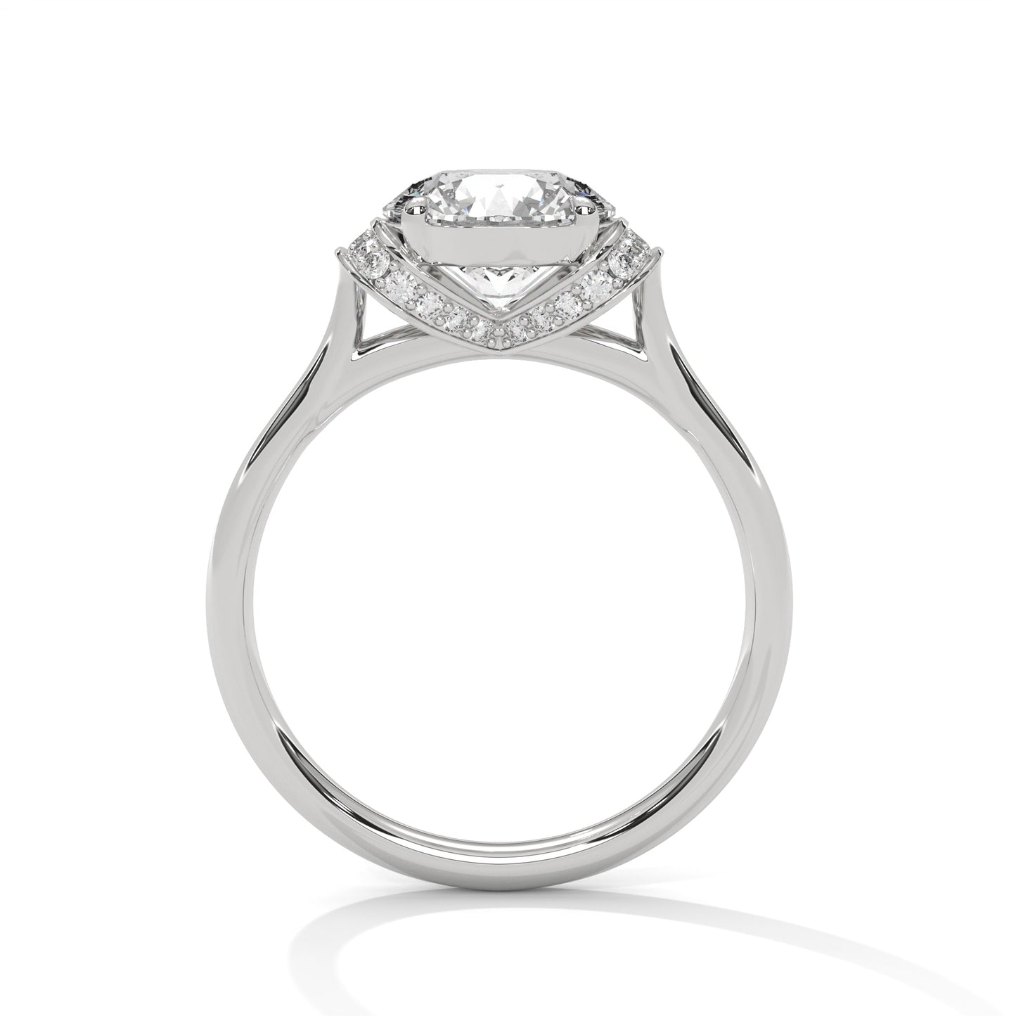 2CT Round Lab Diamond Engagement Ring | Solid Gold Solitaire with Side Diamonds | VVS Clarity | Unique Lab Grown Diamond Ring