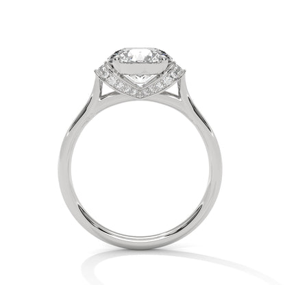 2CT Round Lab Diamond Engagement Ring | Solid Gold Solitaire with Side Diamonds | VVS Clarity | Unique Lab Grown Diamond Ring