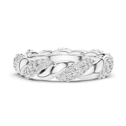 0.658 CT Lab Diamond Twisted Band Ring for Women | VVS-VS EF Clarity | 18KT, 14KT, 10KT Gold & 925 Silver | Rose, Yellow, White Gold & Moissanite Options
