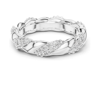0.658 CT Lab Diamond Twisted Band Ring for Women | VVS-VS EF Clarity | 18KT, 14KT, 10KT Gold & 925 Silver | Rose, Yellow, White Gold & Moissanite Options