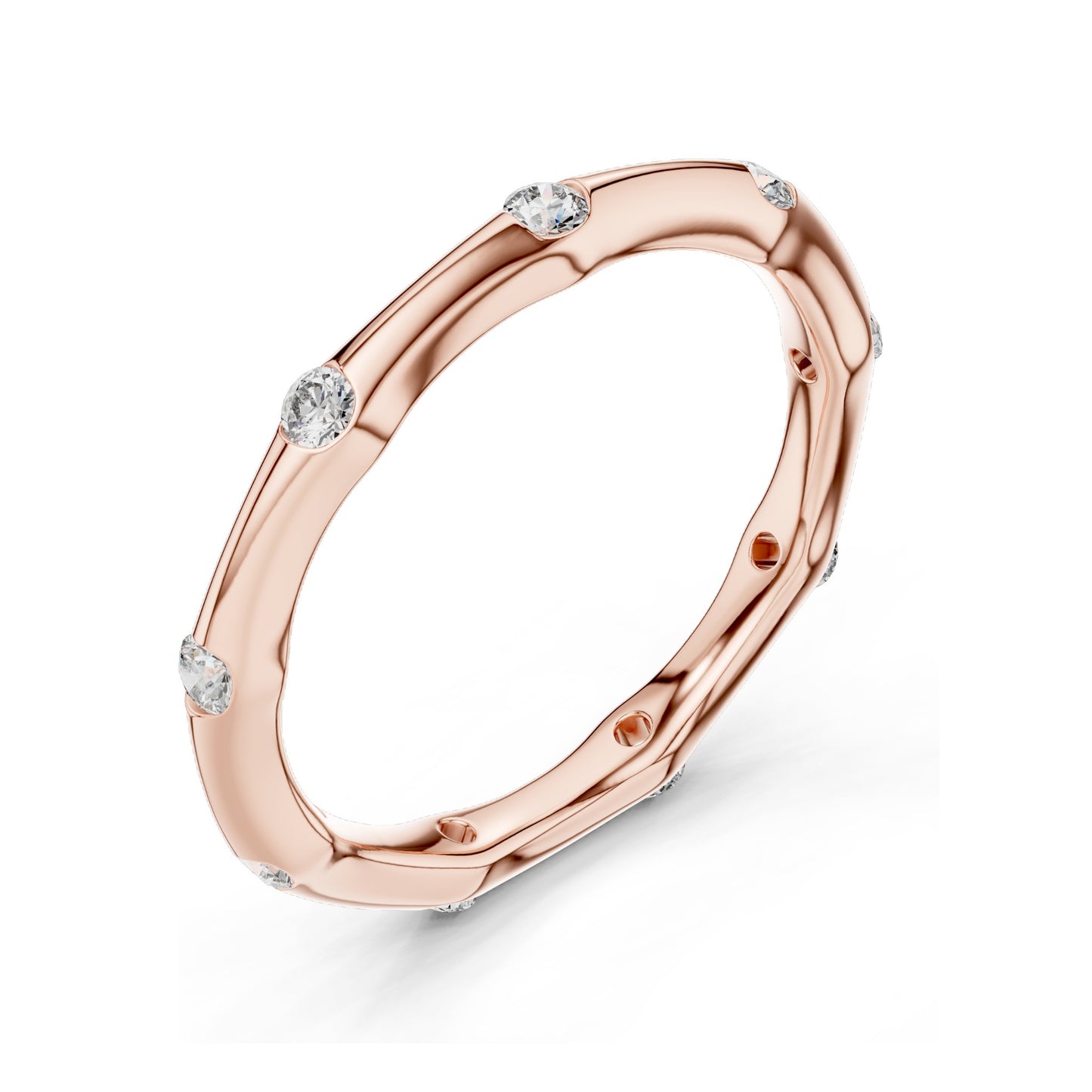 0.315 CT Lab Diamond Band Ring for Women | VVS-VS EF Clarity | 18KT, 14KT, 10KT Gold & 925 Silver | Rose, Yellow, White Gold & Moissanite Options