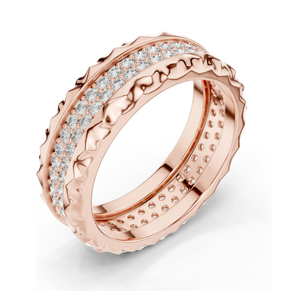 0.9 CT Lab Diamond & Moissanite Ladies Ring | VVS-VS EF Clarity | Available in 18KT, 14KT, 10KT Gold & 925 Silver | Rose, Yellow, White Gold