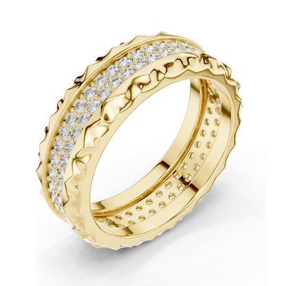 0.9 CT Lab Diamond & Moissanite Ladies Ring | VVS-VS EF Clarity | Available in 18KT, 14KT, 10KT Gold & 925 Silver | Rose, Yellow, White Gold