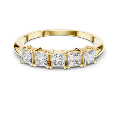 0.65 CT Princess Cut Lab Diamond Ring for Women | VVS-VS EF Clarity | 18KT, 14KT, 10KT Gold & 925 Silver | Rose, Yellow, White Gold & Moissanite Options