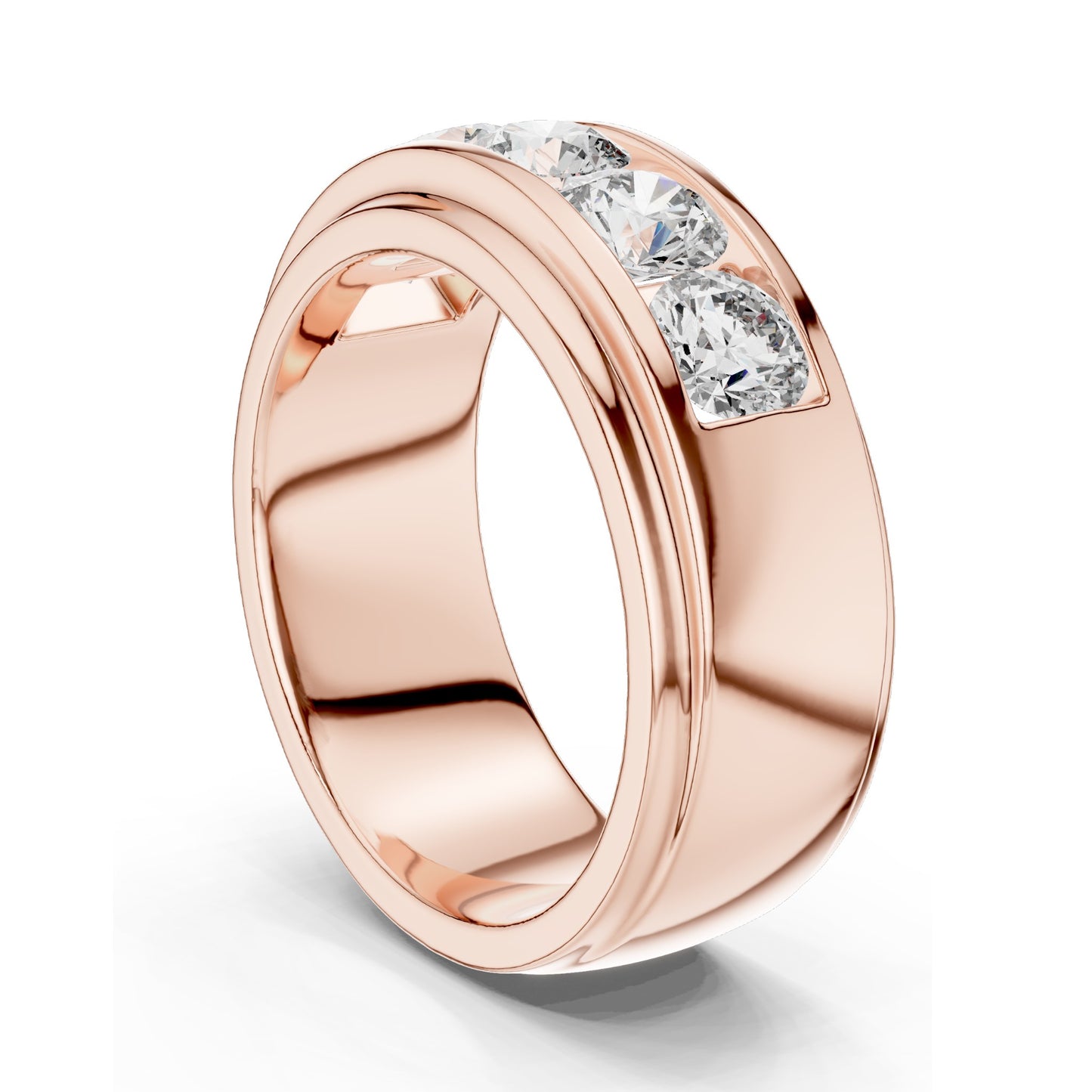 1.75 CT Round Brilliant Lab Diamond Channel Set Band Ring for Women | VVS–VS EF CVD | 18KT, 14KT, 10KT Gold & Silver | Moissanite Options | Rose, Yellow, White Gold