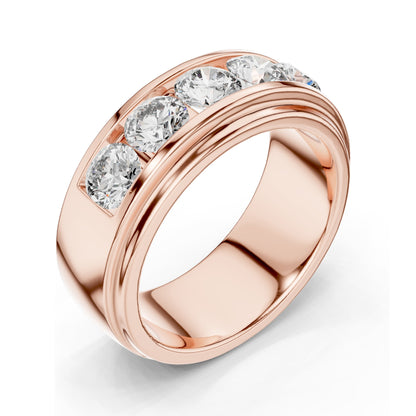 1.75 CT Round Brilliant Lab Diamond Channel Set Band Ring for Women | VVS–VS EF CVD | 18KT, 14KT, 10KT Gold & Silver | Moissanite Options | Rose, Yellow, White Gold