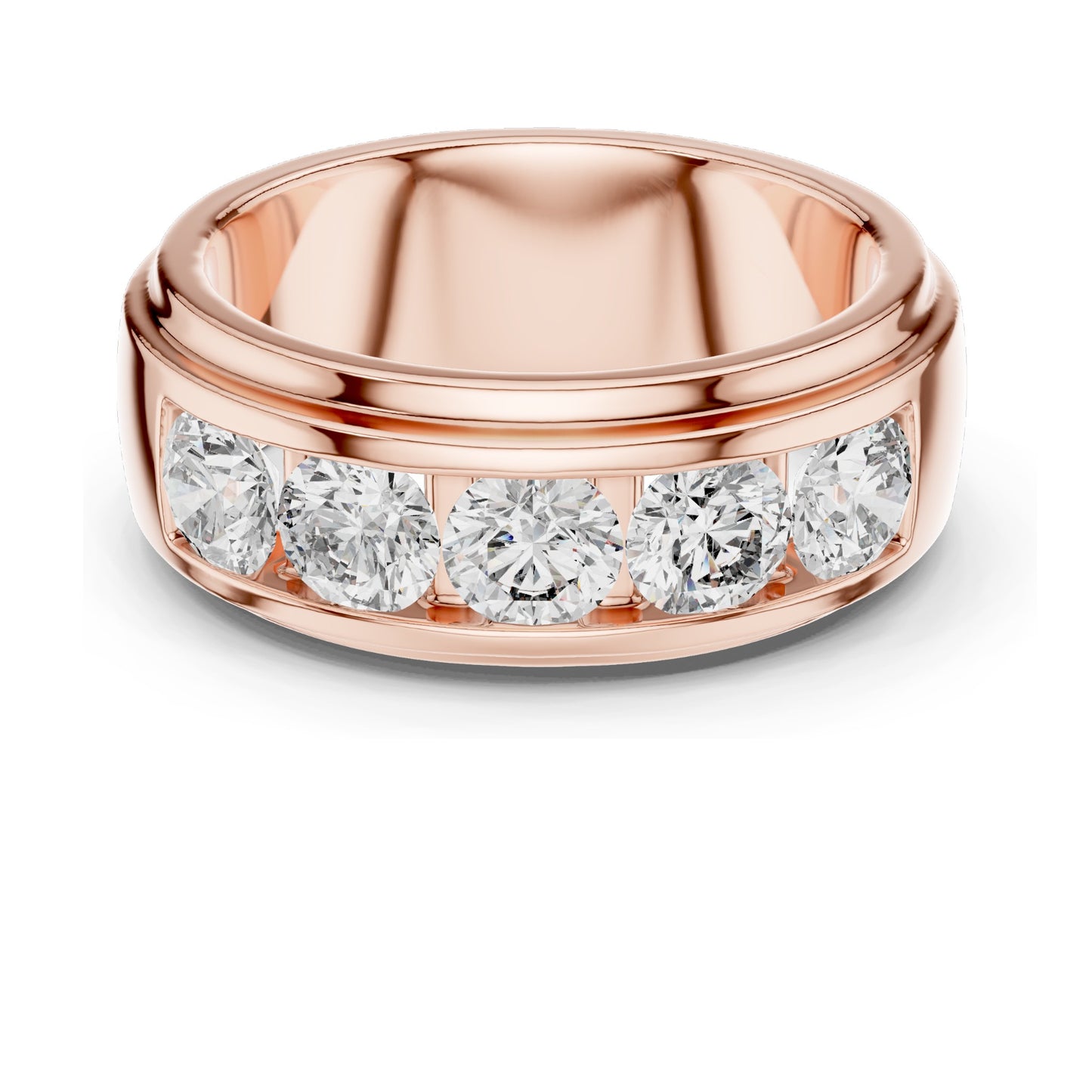 1.75 CT Round Brilliant Lab Diamond Channel Set Band Ring for Women | VVS–VS EF CVD | 18KT, 14KT, 10KT Gold & Silver | Moissanite Options | Rose, Yellow, White Gold