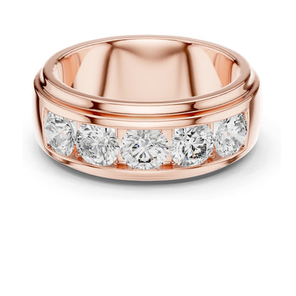 1.75 CT Round Brilliant Lab Diamond Channel Set Band Ring for Women | VVS–VS EF CVD | 18KT, 14KT, 10KT Gold & Silver | Moissanite Options | Rose, Yellow, White Gold