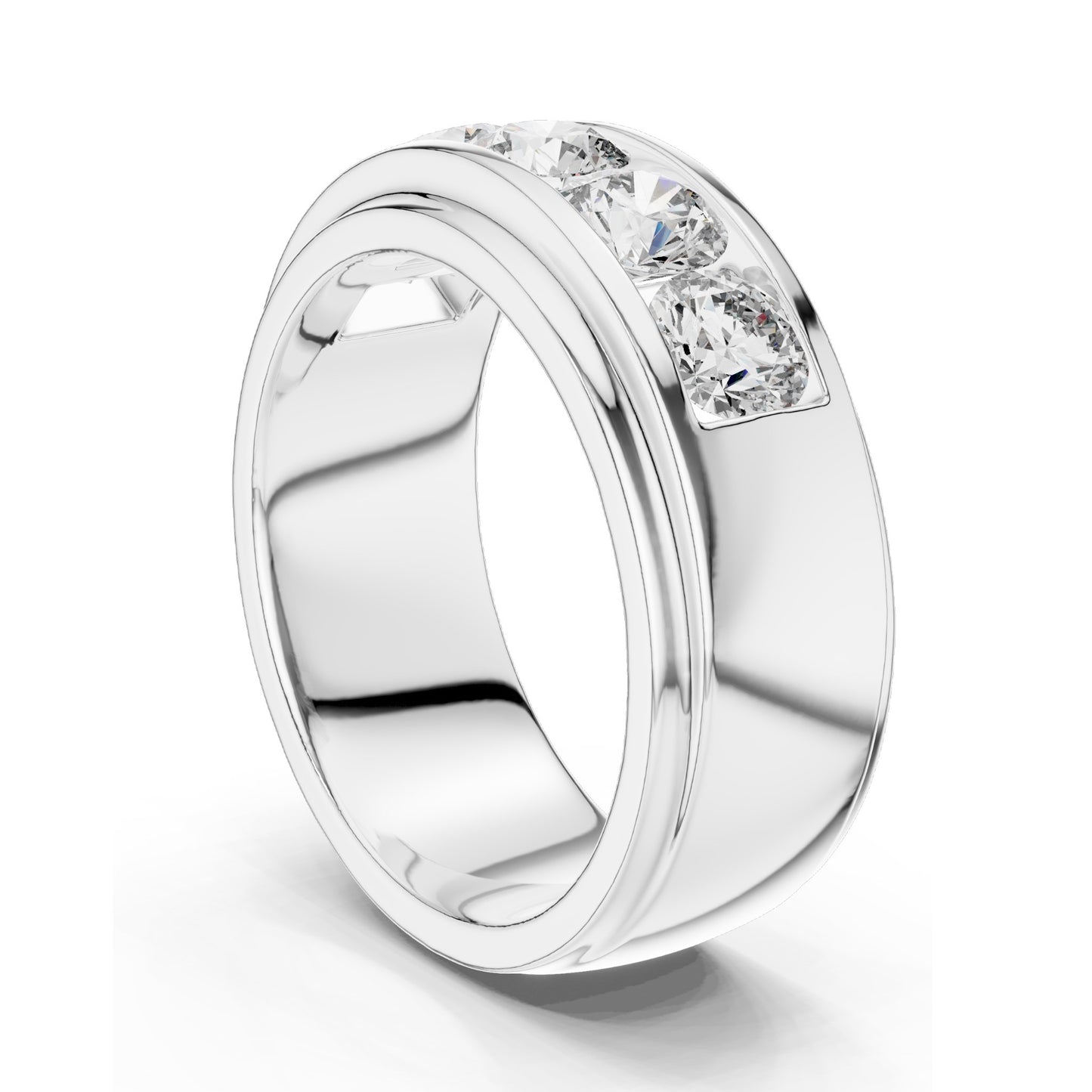 1.75 CT Round Brilliant Lab Diamond Channel Set Band Ring for Women | VVS–VS EF CVD | 18KT, 14KT, 10KT Gold & Silver | Moissanite Options | Rose, Yellow, White Gold