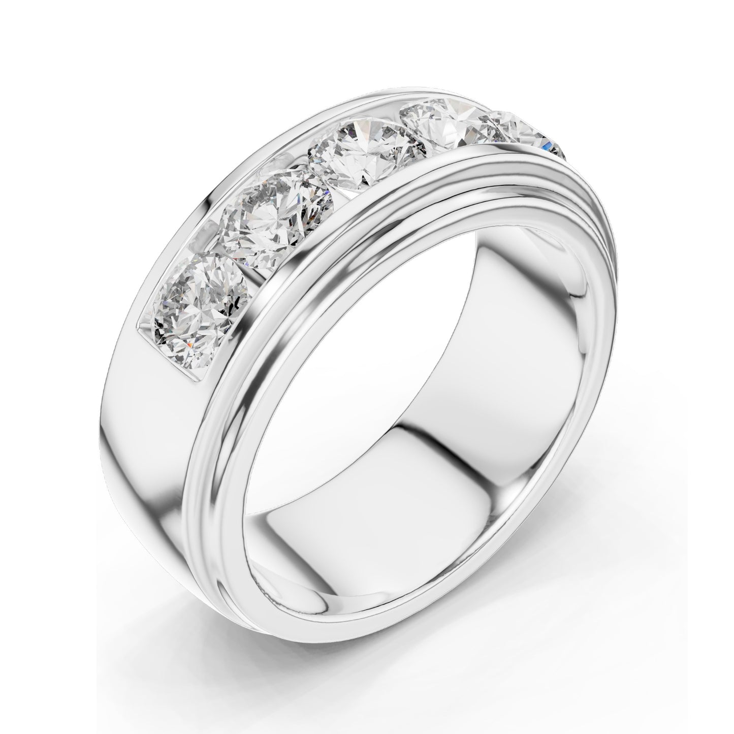 1.75 CT Round Brilliant Lab Diamond Channel Set Band Ring for Women | VVS–VS EF CVD | 18KT, 14KT, 10KT Gold & Silver | Moissanite Options | Rose, Yellow, White Gold