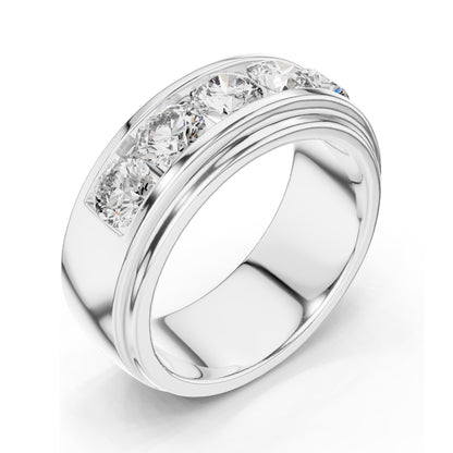 1.75 CT Round Brilliant Lab Diamond Channel Set Band Ring for Women | VVS–VS EF CVD | 18KT, 14KT, 10KT Gold & Silver | Moissanite Options | Rose, Yellow, White Gold