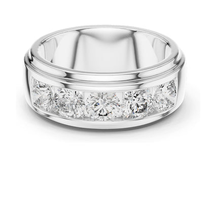 1.75 CT Round Brilliant Lab Diamond Channel Set Band Ring for Women | VVS–VS EF CVD | 18KT, 14KT, 10KT Gold & Silver | Moissanite Options | Rose, Yellow, White Gold
