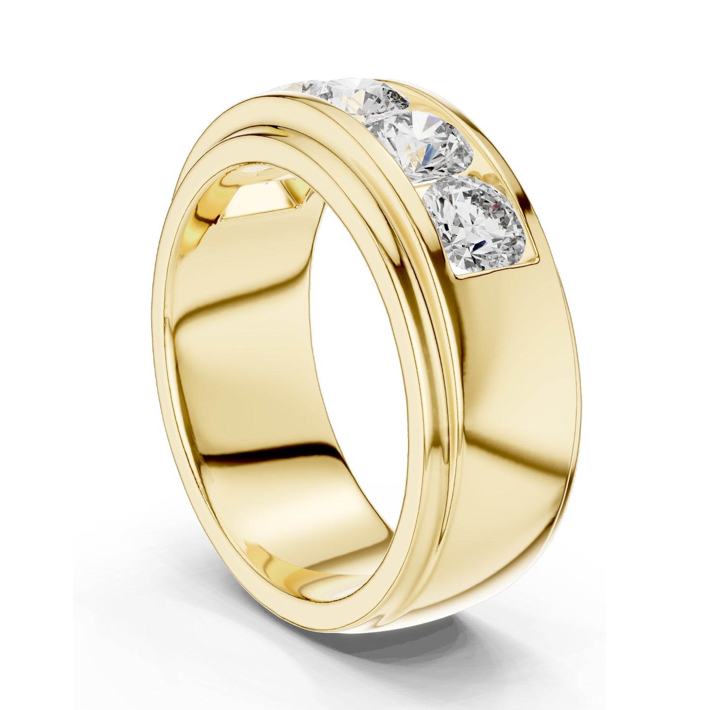 1.75 CT Round Brilliant Lab Diamond Channel Set Band Ring for Women | VVS–VS EF CVD | 18KT, 14KT, 10KT Gold & Silver | Moissanite Options | Rose, Yellow, White Gold
