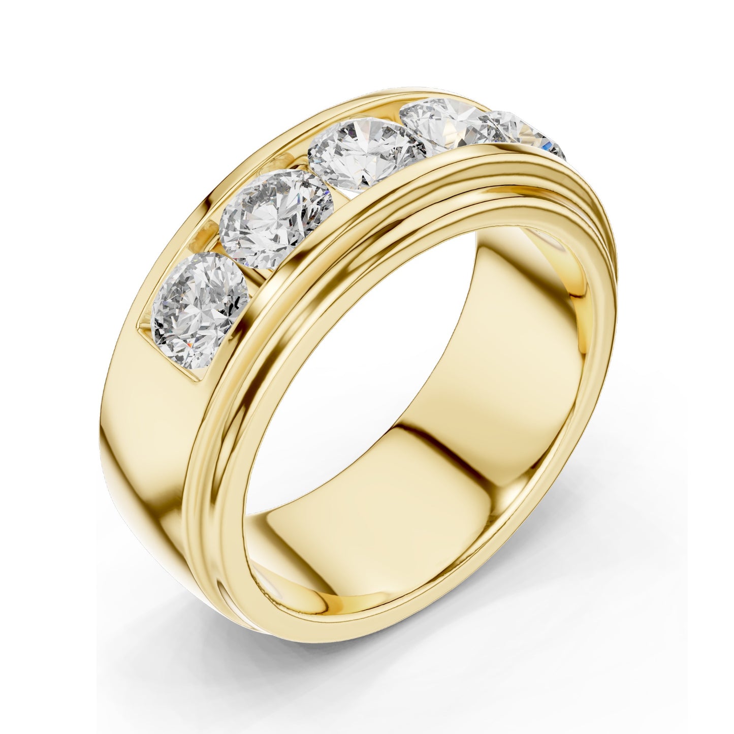 1.75 CT Round Brilliant Lab Diamond Channel Set Band Ring for Women | VVS–VS EF CVD | 18KT, 14KT, 10KT Gold & Silver | Moissanite Options | Rose, Yellow, White Gold