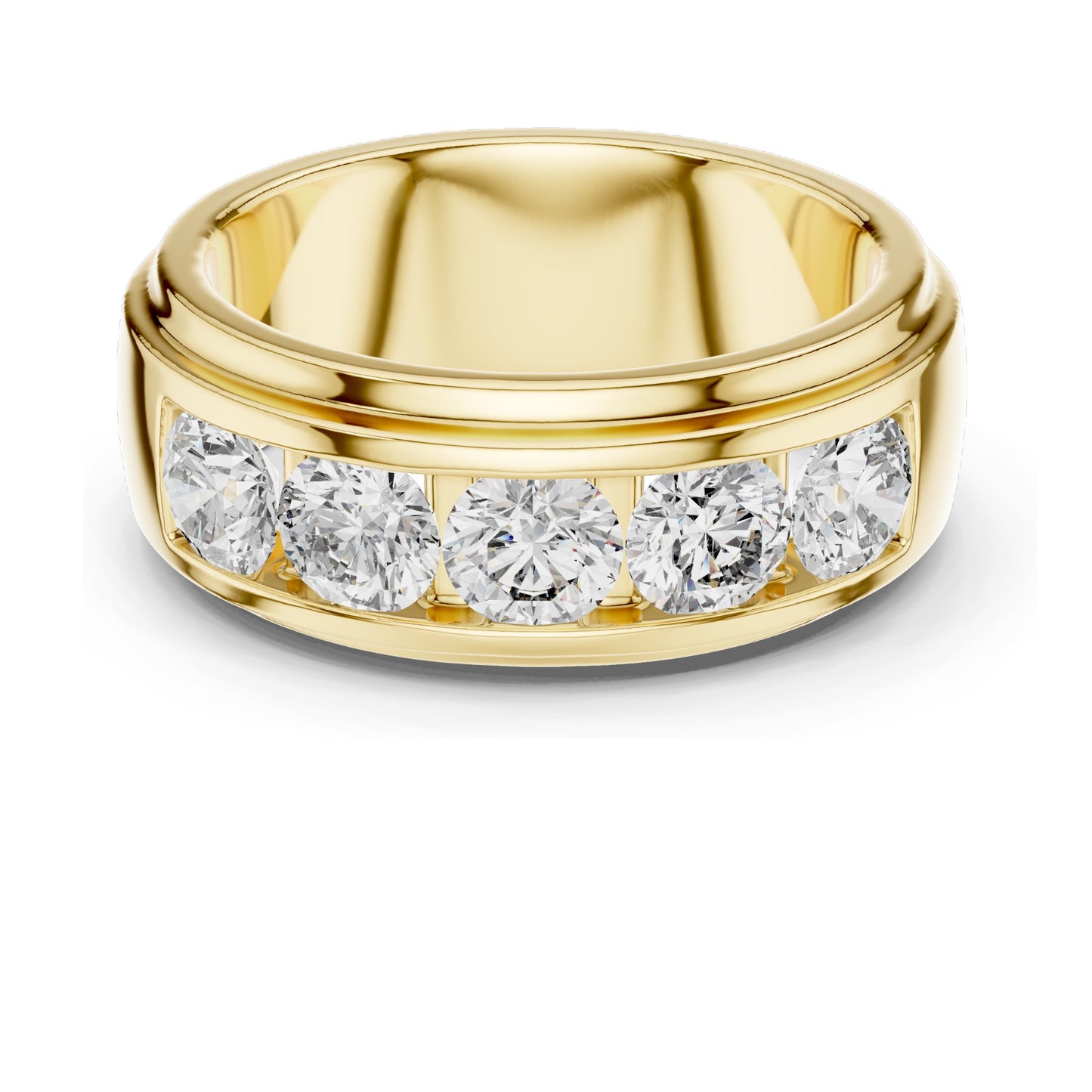 1.75 CT Round Brilliant Lab Diamond Channel Set Band Ring for Women | VVS–VS EF CVD | 18KT, 14KT, 10KT Gold & Silver | Moissanite Options | Rose, Yellow, White Gold