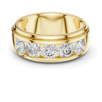 1.75 CT Round Brilliant Lab Diamond Channel Set Band Ring for Women | VVS–VS EF CVD | 18KT, 14KT, 10KT Gold & Silver | Moissanite Options | Rose, Yellow, White Gold