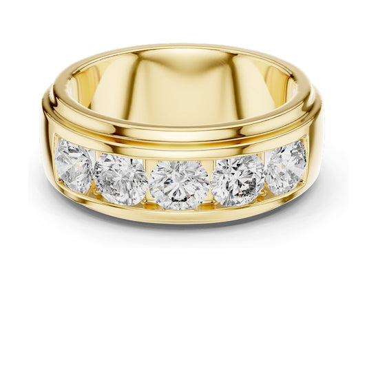 1.75 CT Round Brilliant Lab Diamond Channel Set Band Ring for Women | VVS–VS EF CVD | 18KT, 14KT, 10KT Gold & Silver | Moissanite Options | Rose, Yellow, White Gold