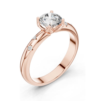 0.89 CT Cushion Cut Lab Diamond Ring for Women | VVS-VS EF CVD | Accent Stones | 18KT, 14KT, 10KT Gold & 925 Silver | Rose, Yellow, White Gold & Moissanite Option