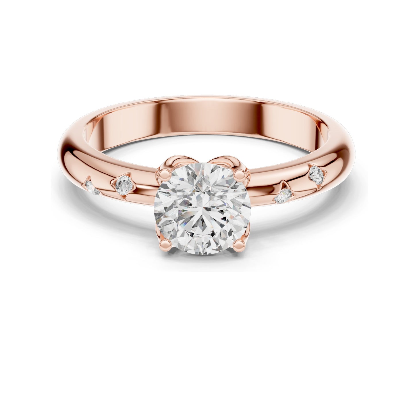 0.89 CT Cushion Cut Lab Diamond Ring for Women | VVS-VS EF CVD | Accent Stones | 18KT, 14KT, 10KT Gold & 925 Silver | Rose, Yellow, White Gold & Moissanite Option