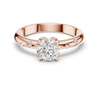 0.89 CT Cushion Cut Lab Diamond Ring for Women | VVS-VS EF CVD | Accent Stones | 18KT, 14KT, 10KT Gold & 925 Silver | Rose, Yellow, White Gold & Moissanite Option